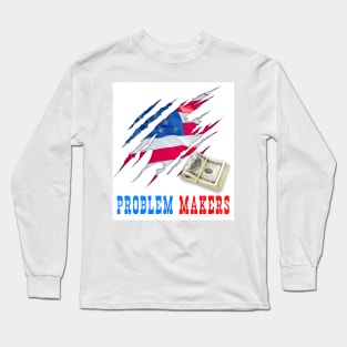 Doller and American Flag Minimal design Tee Long Sleeve T-Shirt